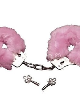 אזיקים בעלי כיסוי פרווה ורודים 