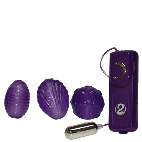 ביצת ויברטור עם שלושה שרוולונים סגולים