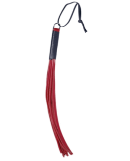 שוט עור שחור אדום